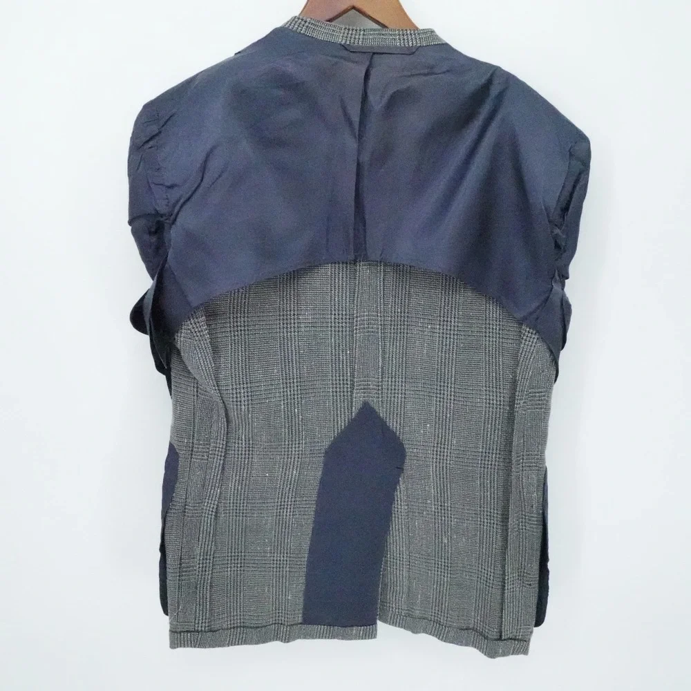 Oxxford Clothes Neiman Marcus Sport Coat Mens 44S Gray‎ Glen Plaid Wool